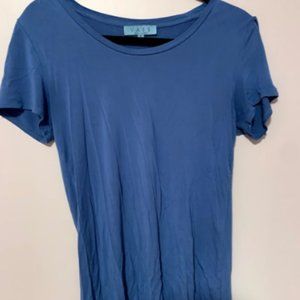Blue Scoop Neck Tee